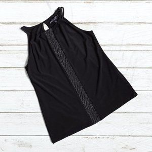 WHBM Black Beaded Sleeveless Tank Style Top